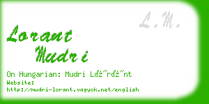 lorant mudri business card